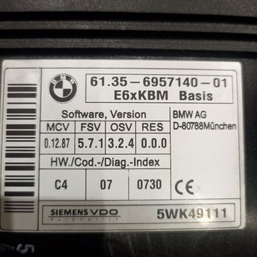 MODUŁ KOMFORTU BMW E60 530D 3.0 D 61.35-6957140-01