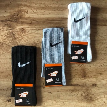 Nike Skarpetki, 3 pary, Nowe, 36-40, Długie, Modne