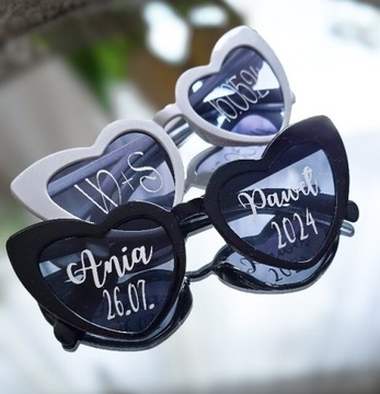 Okulary wesele ślub napisy imiona personalizacja