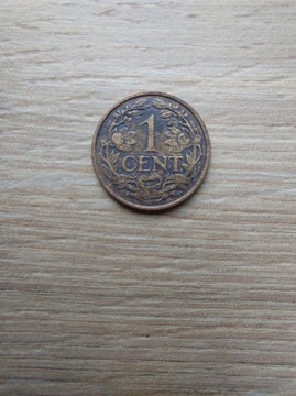 Holandia 1 cent 1919 stan +III konik morski