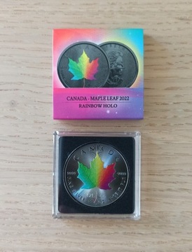 Canada 2022 - Maple Leaf Rainbow Holo Ag 9999 1oz