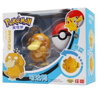 Figurka Pokemon Pikachu Psyduck + Pokeball 