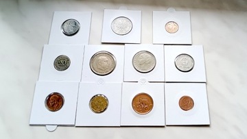 Monety z róż. krajów 10-sztuk 1gratis, w hold. bdb