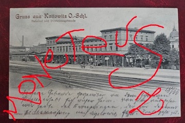 Katowice. Kattowitz O-Schl. Bahnhof.Dworzec.