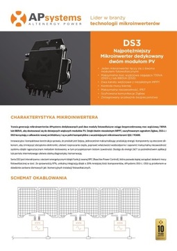 Mikroinwerter DS3 AP Systems na 2 moduły PV