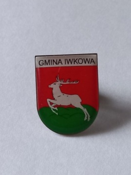 Herb gmina Iwkowa przypinka pin odznaka wpinka