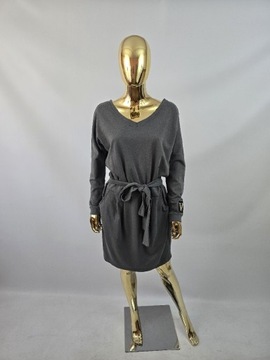 Sukienka bawełniana szara w serek rozmiar L/XL
