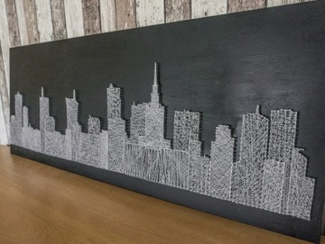 Obraz string art duża Panorama, miasto dowolne