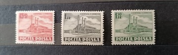 Znaczki polskie nr kat 626-628 1952r