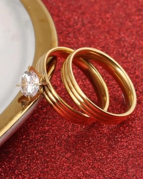 Piękny zestaw pierścionek r20/19obrączka/zaręczyny