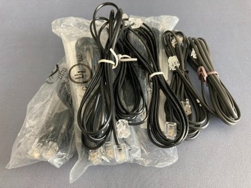 Kabel telefoniczny RJ11/RJ12 czarny,1.8m, 10sztuk