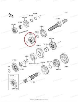 Kawasaki KXF 250 450  3 biegu NOWA zębatka skrzyni