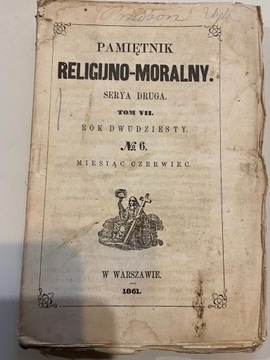 Pamiętnik Religijno-Moralny, 1861, Serya druga