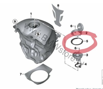 Uszczelka korka wlewu paliwa  BMW 16117681038