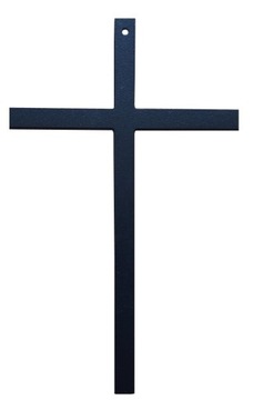 Krzyż metalowy na ścianę dewocjonalia czarny 22,5