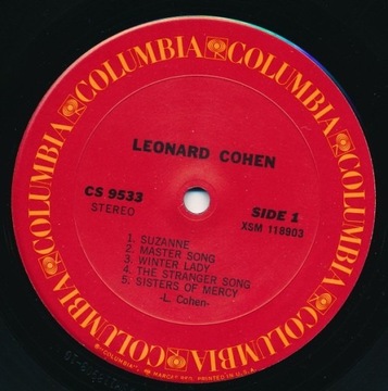LP Leonard Cohen Songs Of Leonard Cohen pierwsza płyta EX-