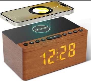 Radio budzik Bluetooth USB ładowanie bezprzewodowe indukcyjne zegarek