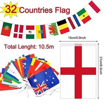R118 32 kraje flaga girlanda łańcuch flagowy 10,5m