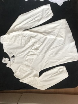 Bluzka biała Zara 140 NOWA z metką