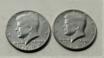 1/2 dolar 1976 bzm i  D half dollar Kennedy (2 sztuki) Stan!!!