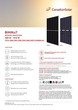 Canadian Solar BiHiKu7 CS7L 595W bifacjal