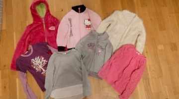 Komplet paka zestaw ubrań dla dziewczynki 116-122 bluza sweterek koszulka