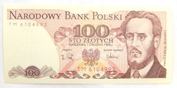 100 złotych Waryński 1988 seria TM 6