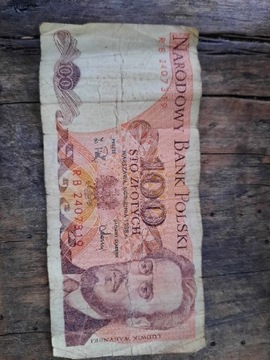 Banknot 100zl rok 1988