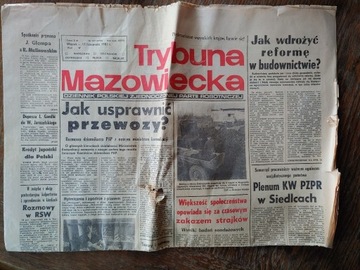 Gazeta Trybuna Mazowiecka 1981r PRL kolekcje