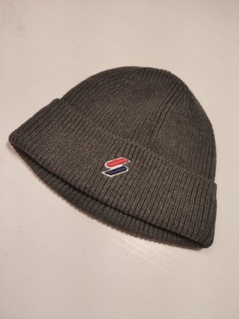 Nowa zimowa czapka szara Superdry 100% bawełna 