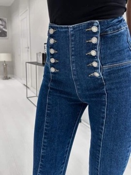 Spodnie jeans z guzikami