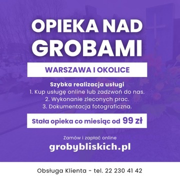 Sprzątanie grobów Warszawa - stała opieka od 99 zł