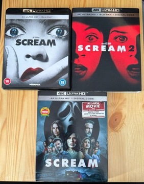 SCREAM 1,2,5 Krzyk UHD 4K  UHDx3 BDx2