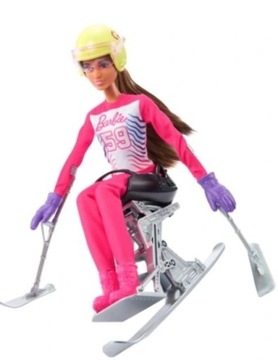 Barbie Sporty zimowe Lalka Paranarciarka alpejska 