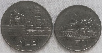 Rumunia 1 i 3 lei 1966, KM#95 i KM#96