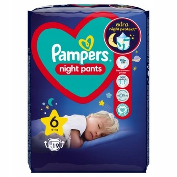 Pieluchomajtki Pampers Night Rozmiar 6 19 szt