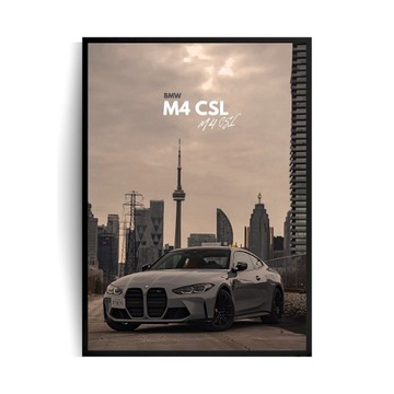 BMW M4 CSL plakat A4 w ramce