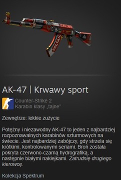 AK 47 | Krwawy sport | lekkie zużycie 