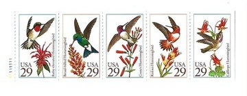 U.S.A. pasek ptaki 2246 do  2250.  1992, czysty
