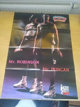 Duży plakat NBA Duncan, Robinson, Spurs 