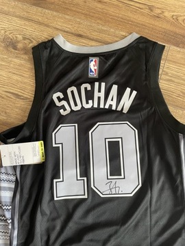 Jeremy Sochan - koszulka NBA San Antonio Spurs z oryginalnym autografem!