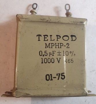 Kondensator olejowy MPHP-2, 0.5 uF, 465 1000V