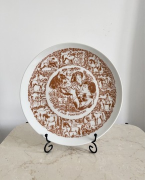 Talerz kolekcjonerski porcelana konie jazda konna