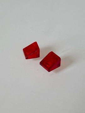 2 x Lego płytka 1x1 skos narożnik trans red 54200