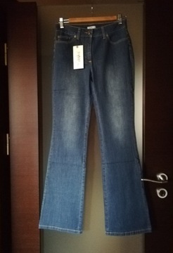 damskie spodnie dżinsowe bootcut jeans 38 dzwony