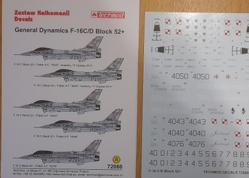 Kalkomania F-16 C/D Block 52+ w skali 1/72