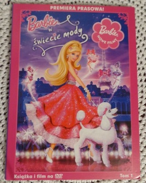 BARBIE W ŚWIECIE MODY  książeczka+film bajka DVD 