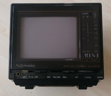 Mini TV Schneider  LP-1000 +zasilacz i kabel , działa!