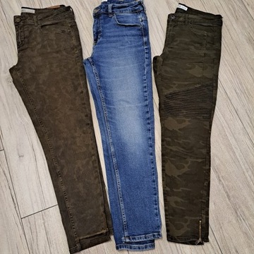 ZARA BASIC PAKA RURKI JEANS MORO