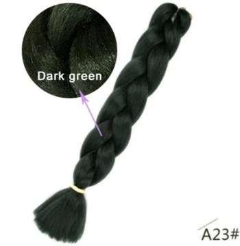 Włosy syntetyczne do warkoczyków ciemny zielony